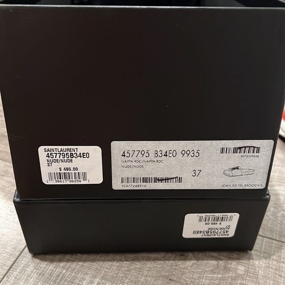 Saint Laurent size 37. Tan YSL Logo sandals. - Picture 5 of 6